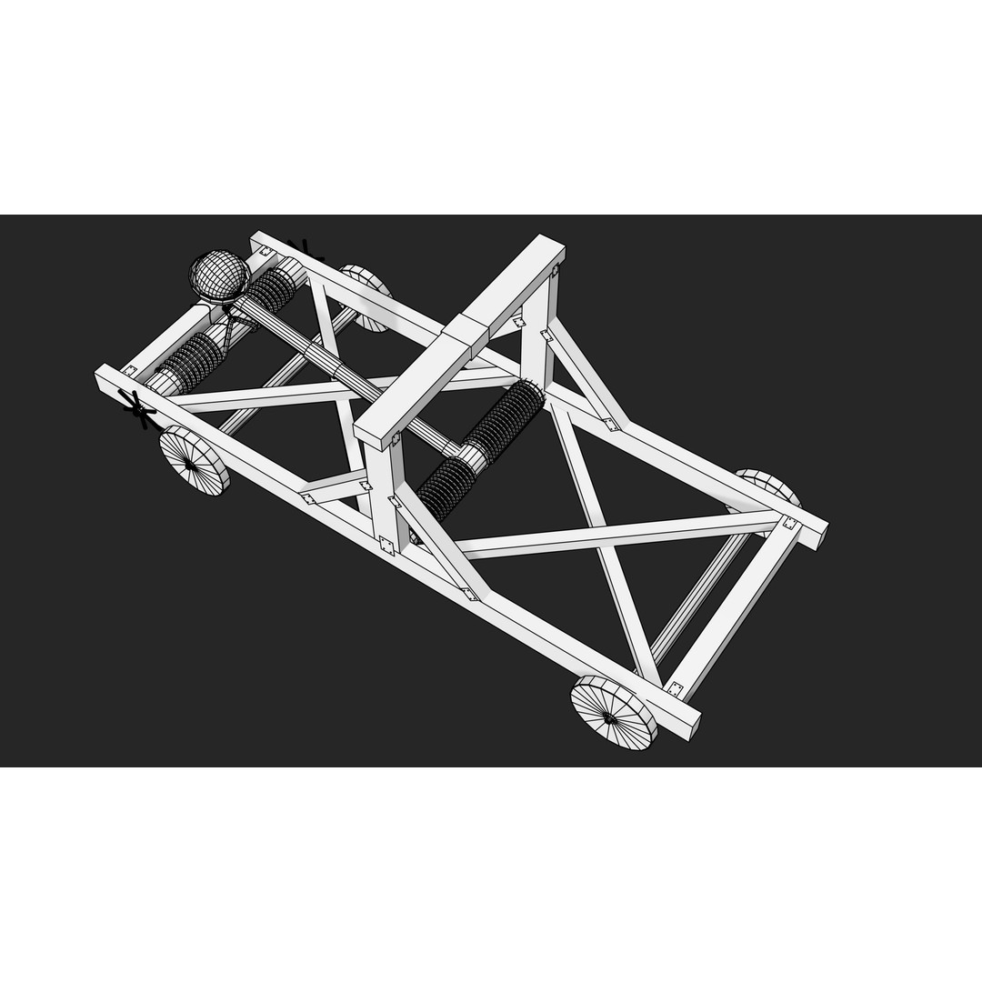 Medieval Catapult 3D Model – Low Poly Game Asset, PBR Textures Included - View 22