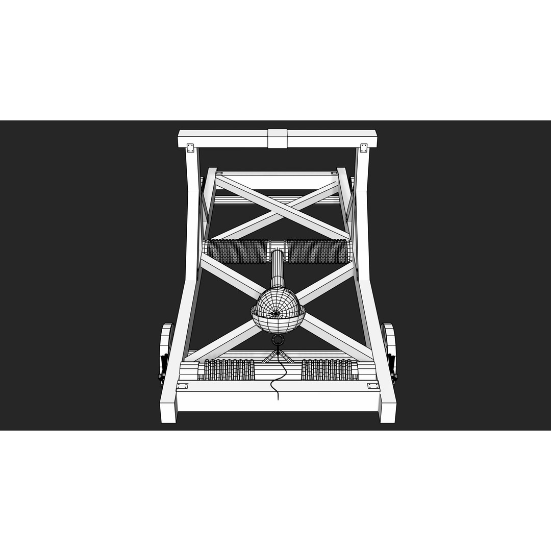Medieval Catapult 3D Model – Low Poly Game Asset, PBR Textures Included - View 27