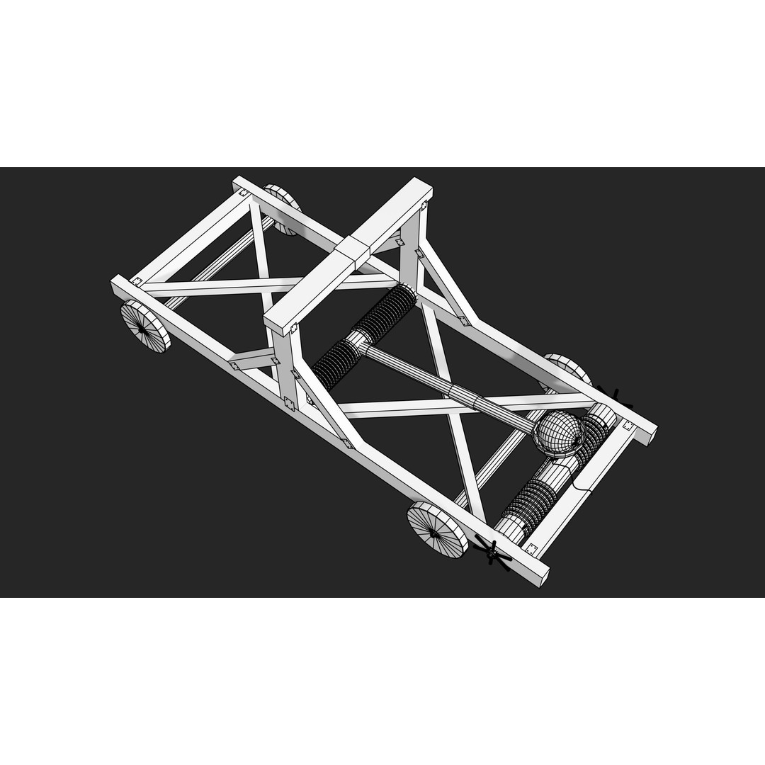 Medieval Catapult 3D Model – Low Poly Game Asset, PBR Textures Included - View 30