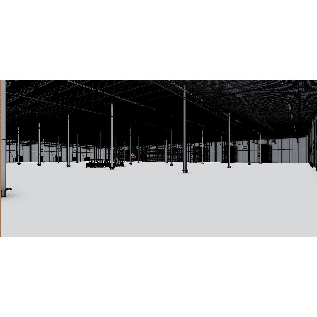 Warehouse Interior 3D Model – Low Poly Industrial Hall, FBX, OBJ, Blender - View 8