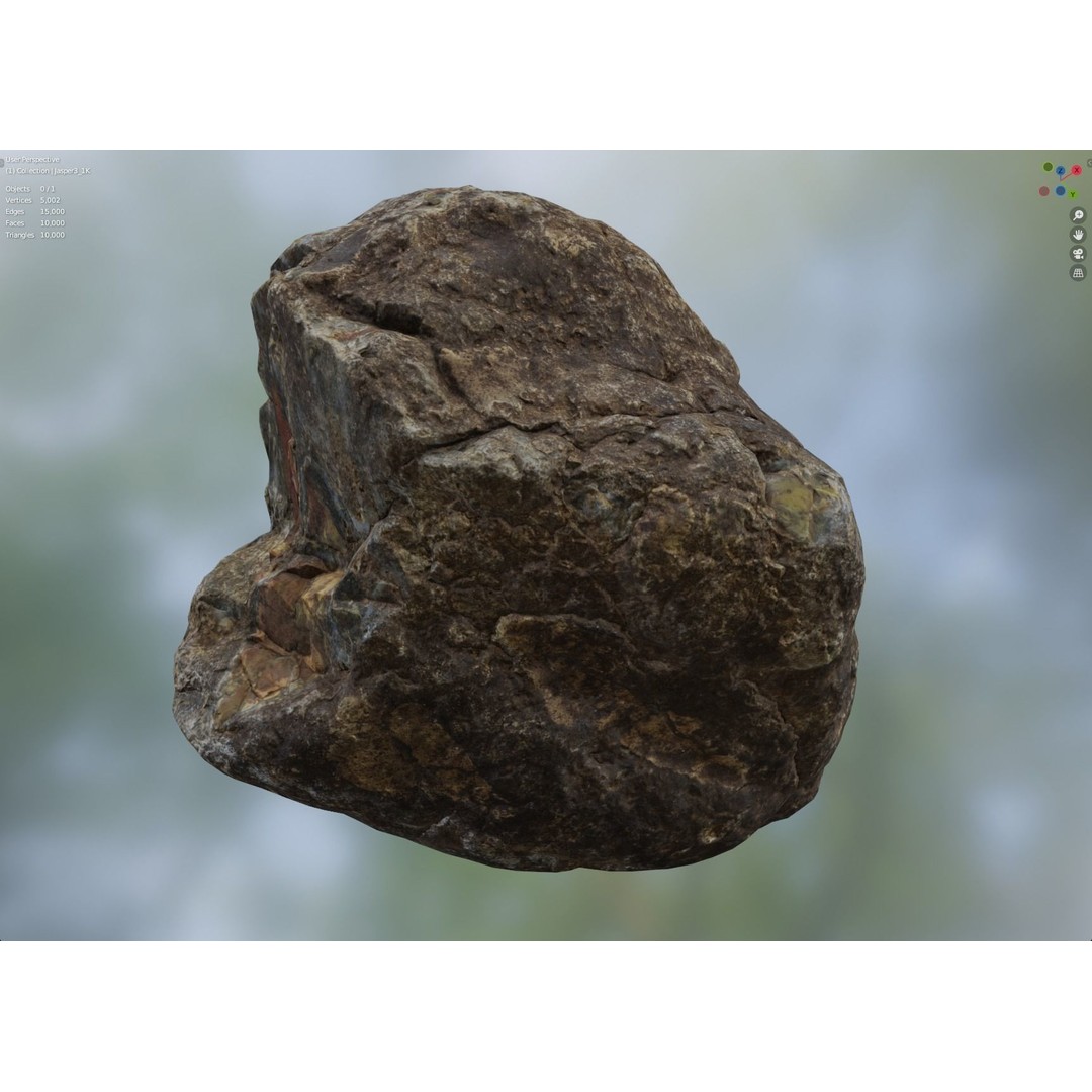 Multi-Colored Jasper 3D Model – Low Poly Game Asset, PBR Textures, FBX, OBJ - View 11