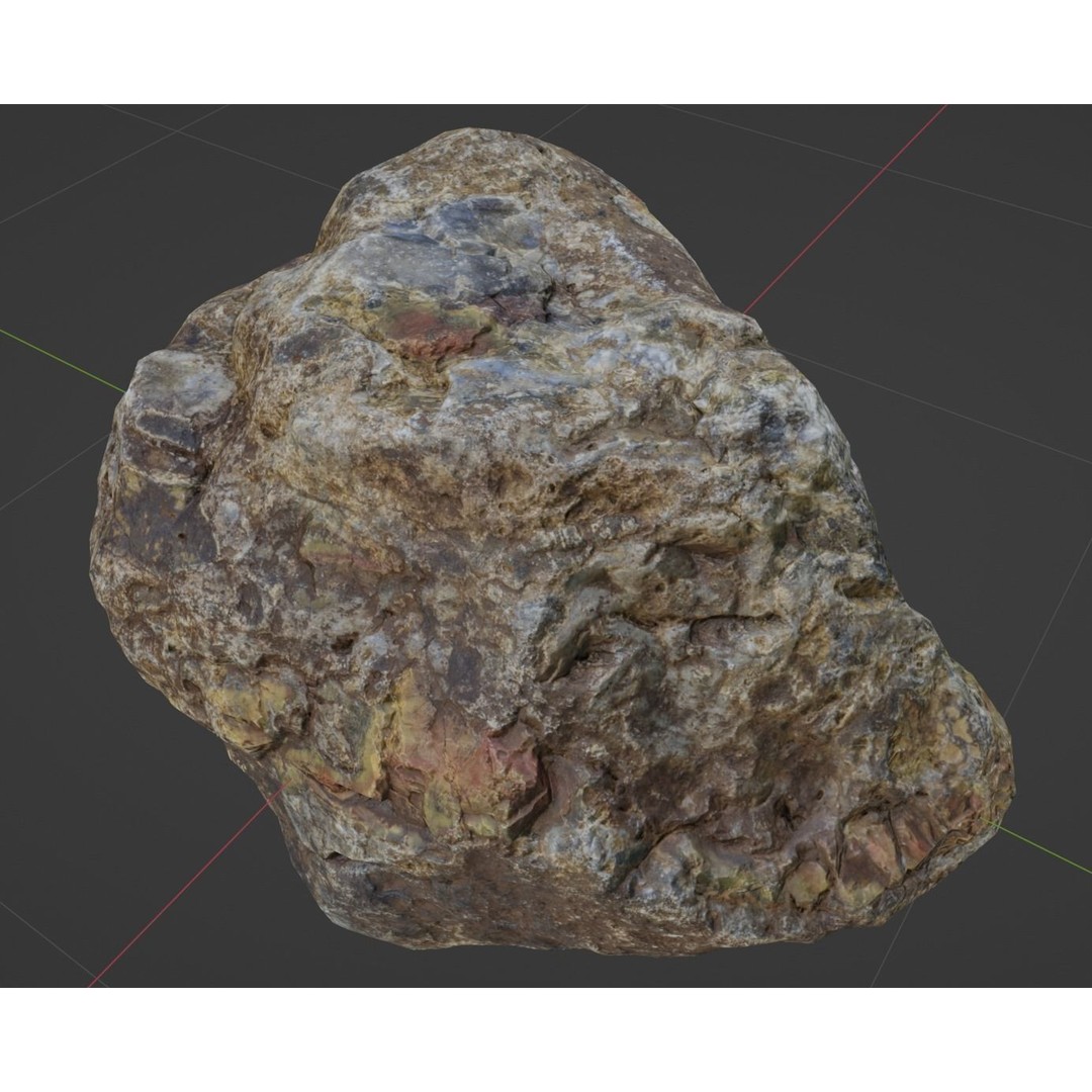 Multi-Colored Jasper 3D Model – Low Poly Game Asset, PBR Textures, FBX, OBJ - View 4