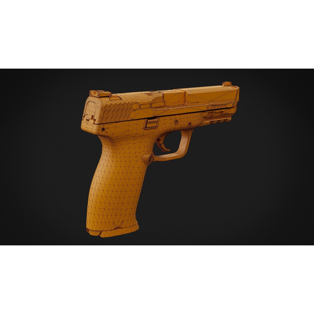 Smith and Wesson MP 9 2.0 Pistol Magazine 3D Model – Game Ready FBX, OBJ