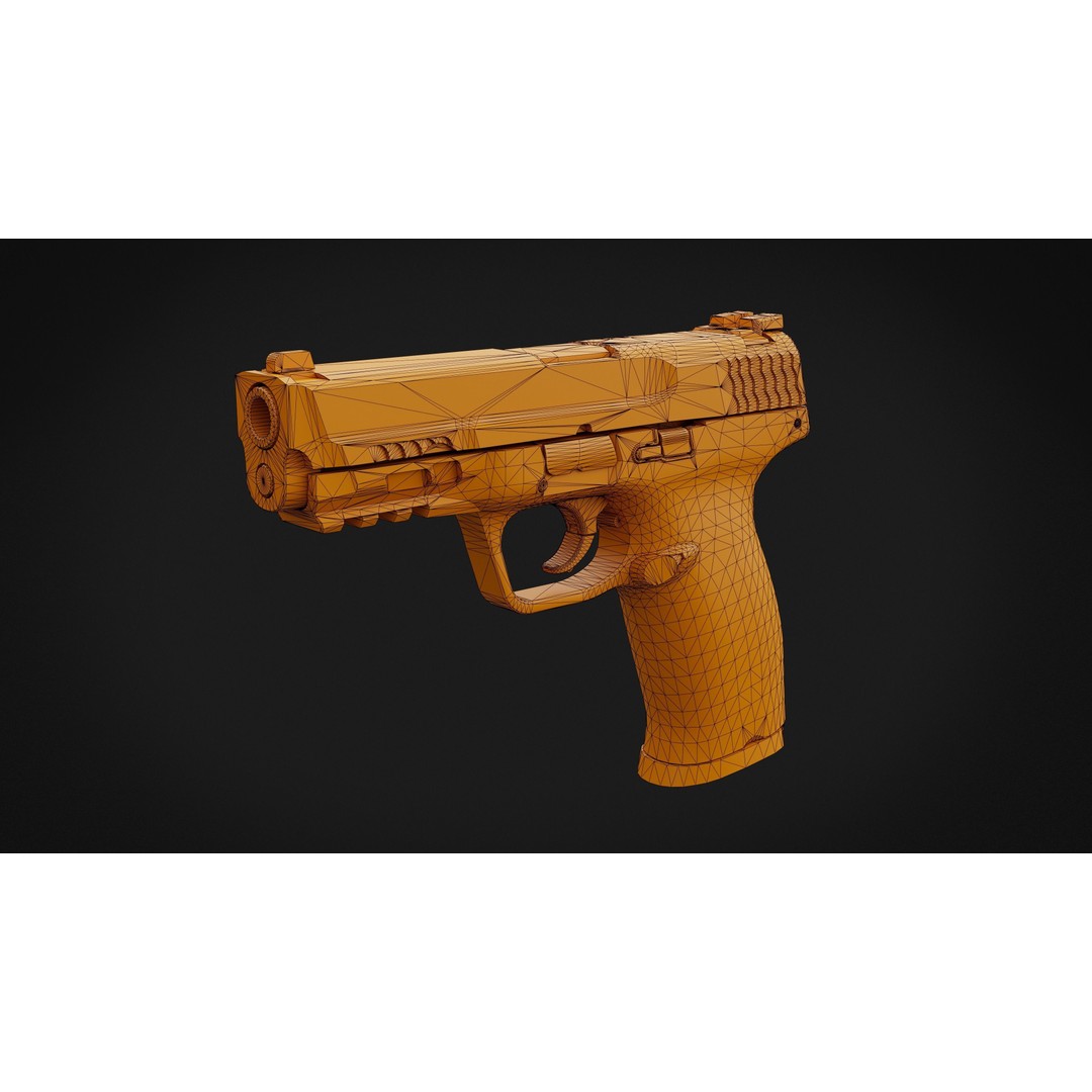 Smith and Wesson MP 9 2.0 Pistol Magazine 3D Model – Game Ready FBX, OBJ - View 14