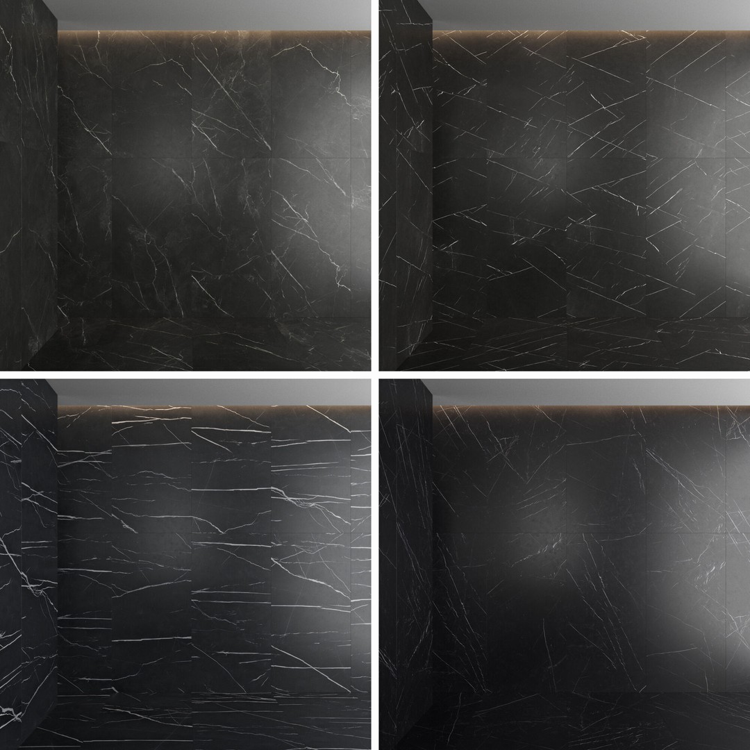 Marble Porcelain Tiles 3D Model – PBR Textures, Various Sizes, FBX, OBJ - View 4