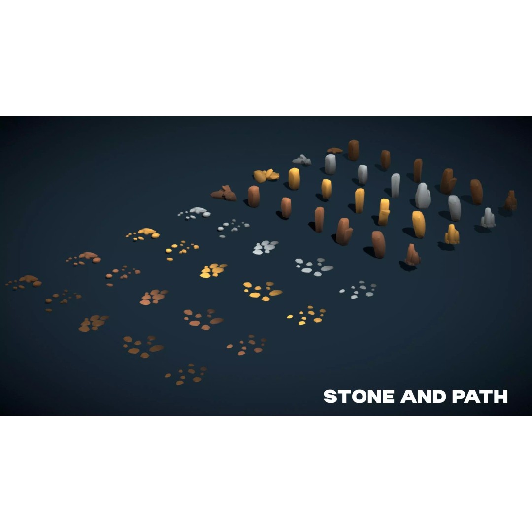 Stylized Nature Mega Pack 3D Model – Low Poly Game Asset, FBX - View 14