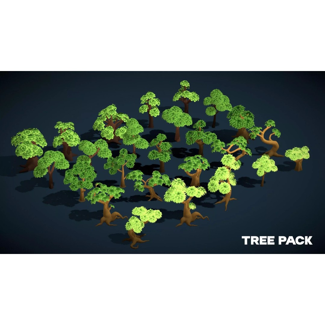 Stylized Nature Mega Pack 3D Model – Low Poly Game Asset, FBX - View 3