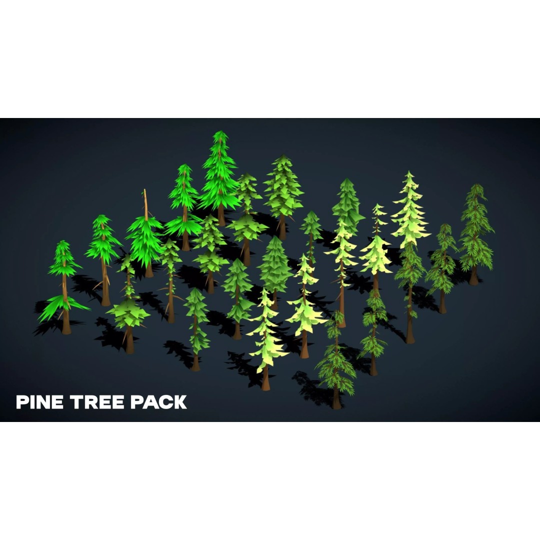 Stylized Nature Mega Pack 3D Model – Low Poly Game Asset, FBX - View 4