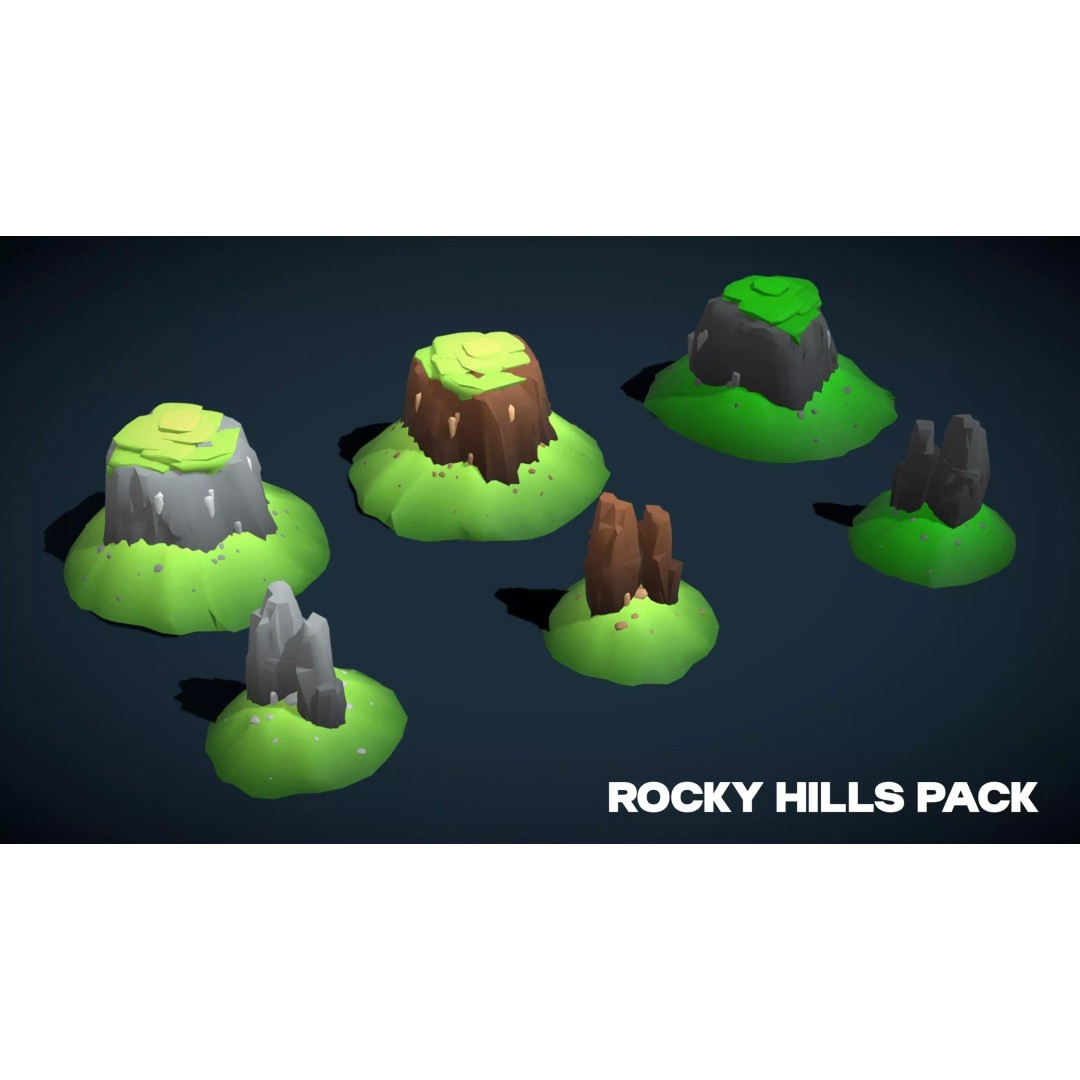 Stylized Nature Mega Pack 3D Model – Low Poly Game Asset, FBX - View 7