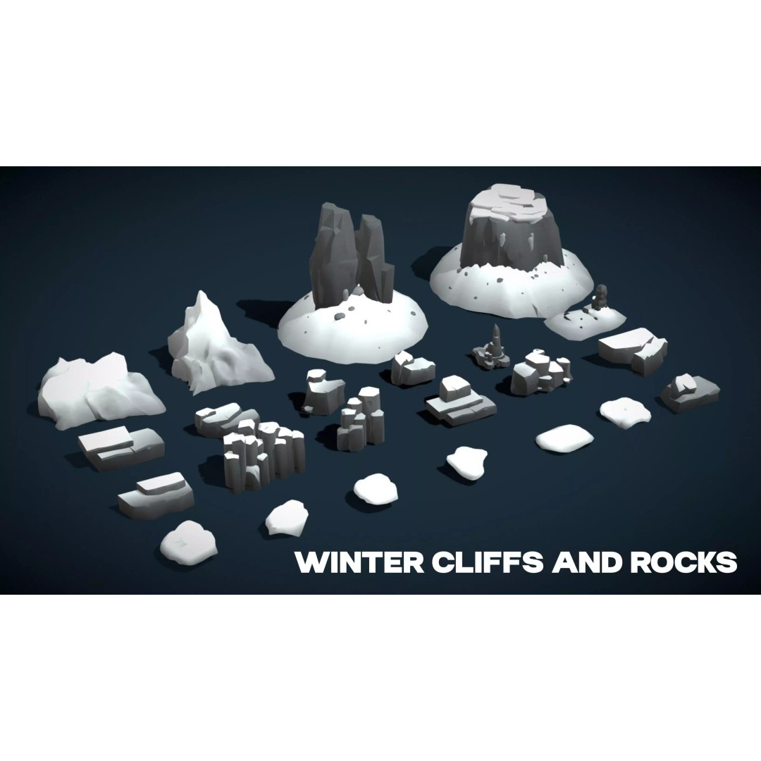 Stylized Nature Mega Pack 3D Model – Low Poly Game Asset, FBX - View 8