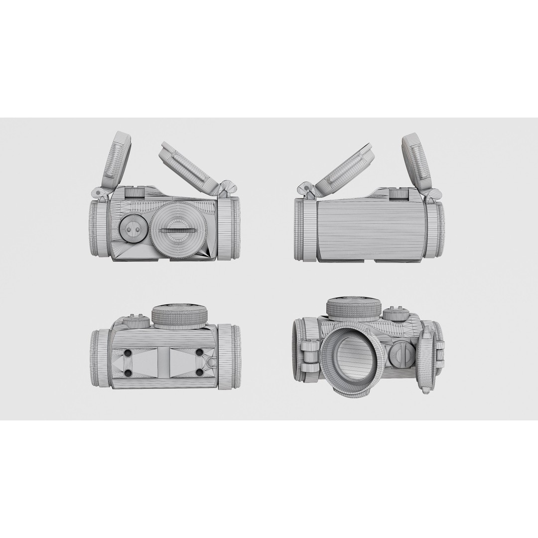 Aimpoint Micro T-2 3D Model – Low Poly Game Ready Asset, FBX/OBJ