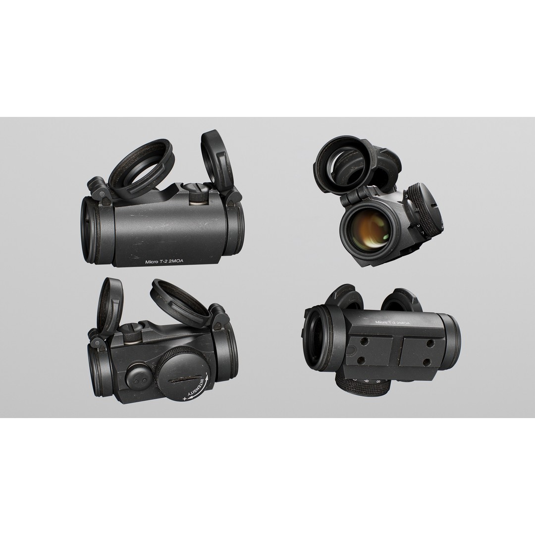 Aimpoint Micro T-2 3D Model – Low Poly Game Ready Asset, FBX/OBJ - View 8