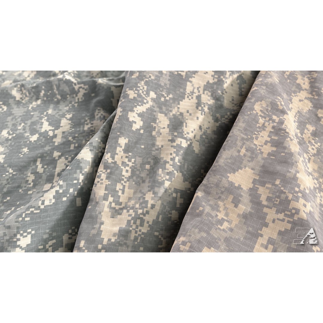 US Army UCP Camo Texture – Authentic Ripstop & Twill Fabric 3D Model - View 11