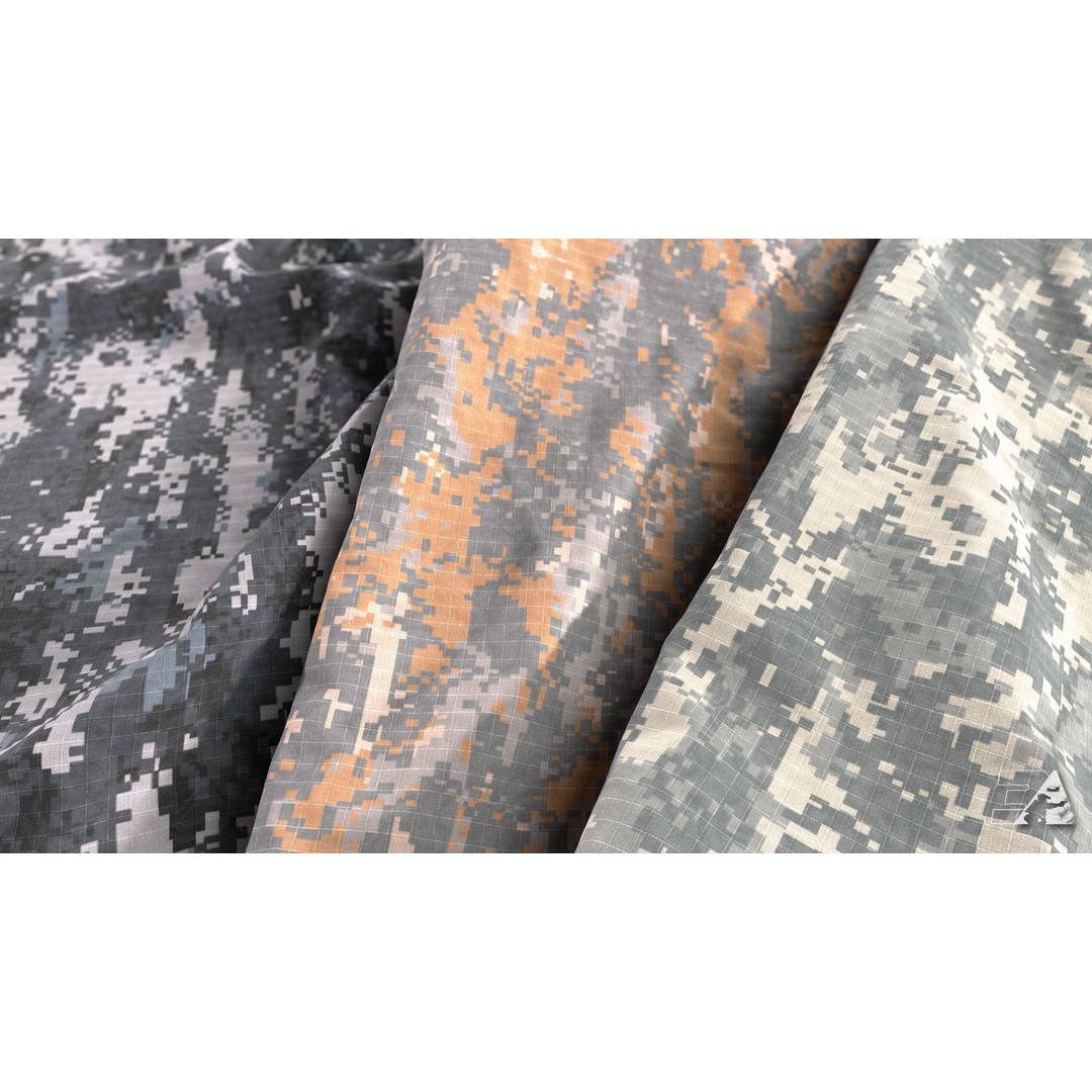 US Army UCP Camo Texture – Authentic Ripstop & Twill Fabric 3D Model - View 12