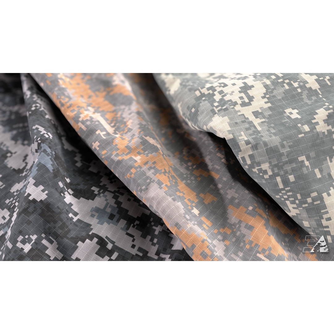US Army UCP Camo Texture – Authentic Ripstop & Twill Fabric 3D Model - View 14