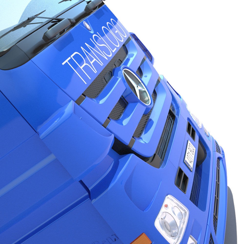 Mercedes Actros 3D Model – High Poly Truck with Dumper Trailer, FBX