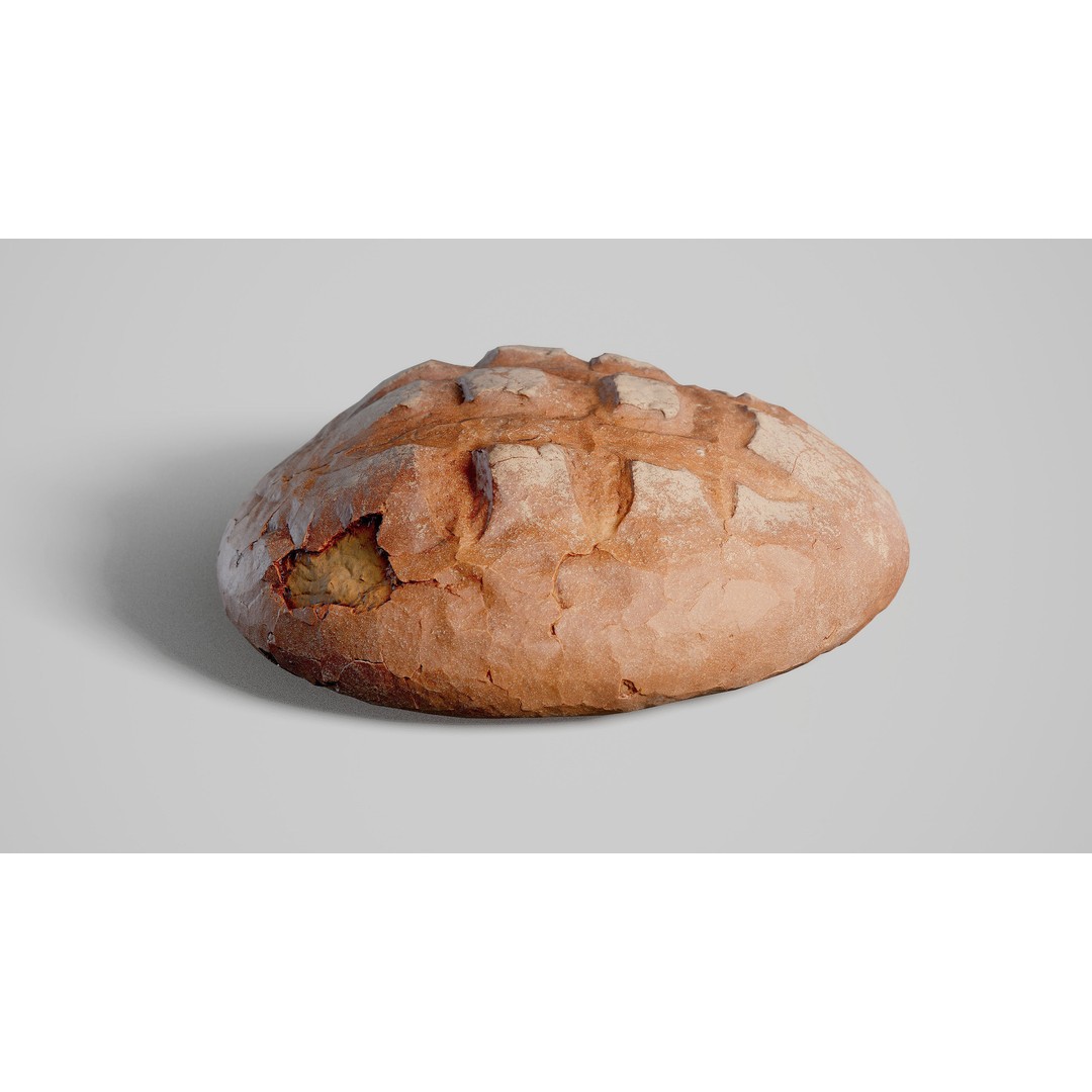 Low-Poly Bread 3D Model – Game Ready Asset with 4K PBR Textures, FBX - View 3