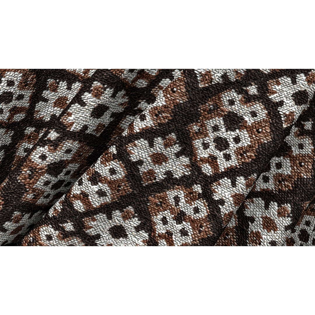 Nordic Rug 3D Model – Rustic Textile PBR Texture, 4K Seamless PNG - View 10