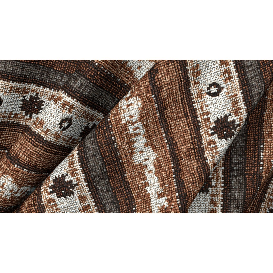 Nordic Rug 3D Model – Rustic Textile PBR Texture, 4K Seamless PNG - View 11