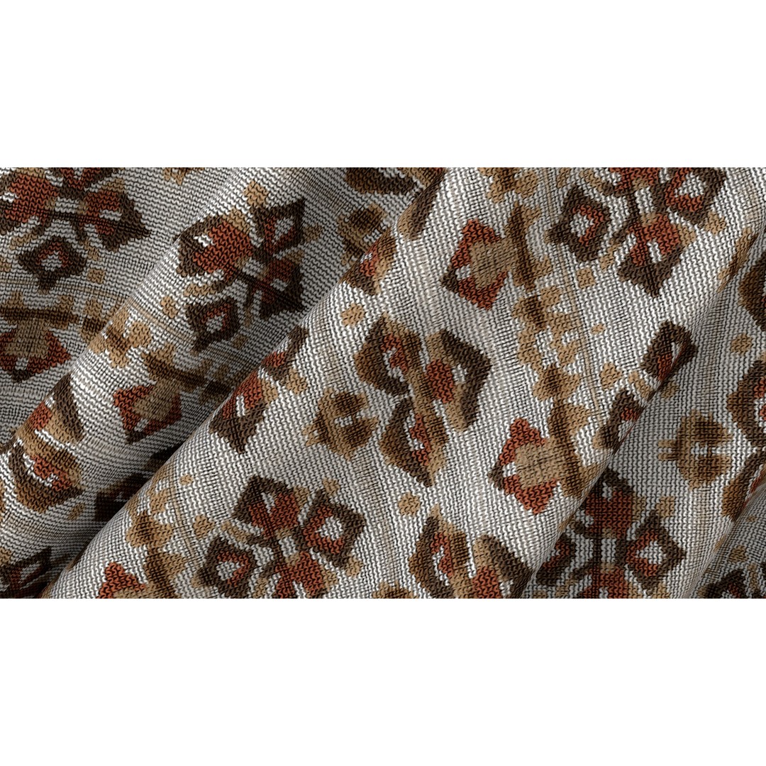 Nordic Rug 3D Model – Rustic Textile PBR Texture, 4K Seamless PNG - View 6