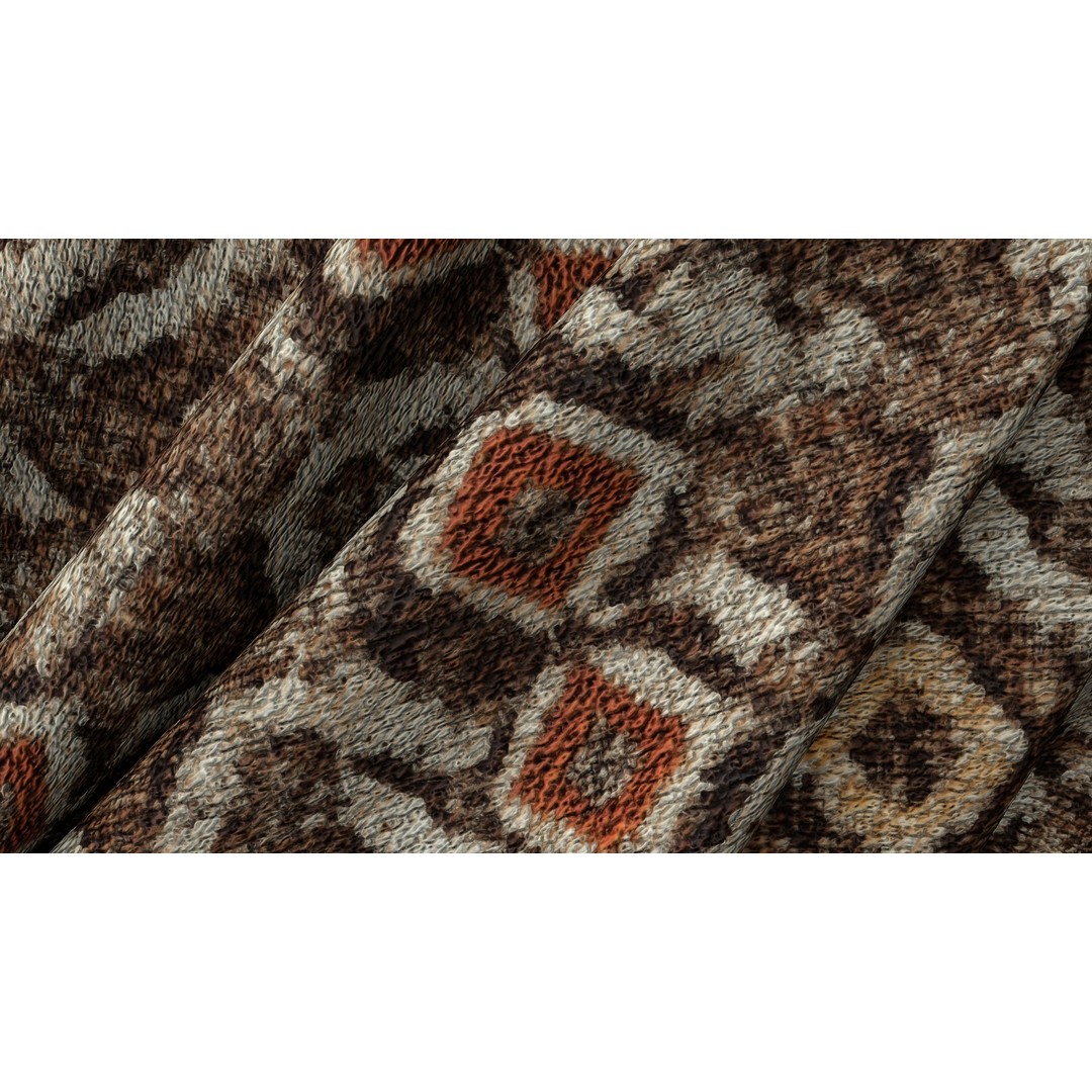 Nordic Rug 3D Model – Rustic Textile PBR Texture, 4K Seamless PNG - View 8