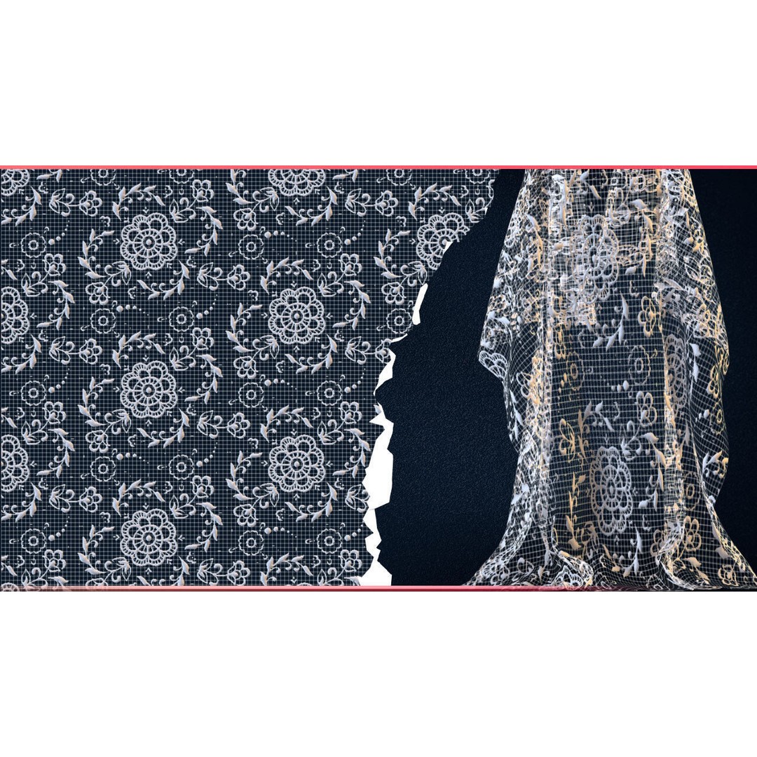 30 Lace and Guipure Materials 3D Model – Procedural Textures, SBSAR - View 11