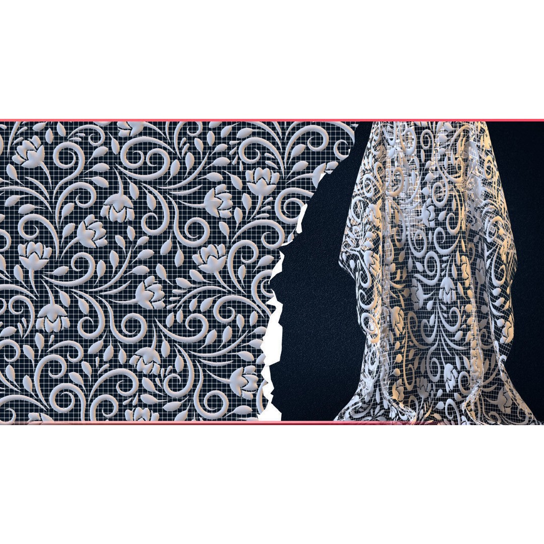 30 Lace and Guipure Materials 3D Model – Procedural Textures, SBSAR - View 19