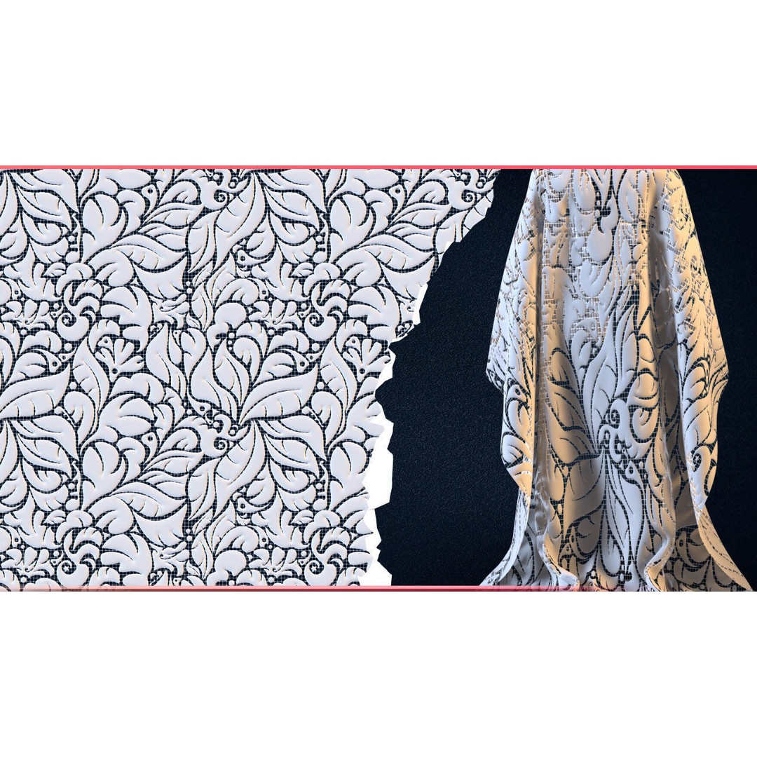 30 Lace and Guipure Materials 3D Model – Procedural Textures, SBSAR - View 9