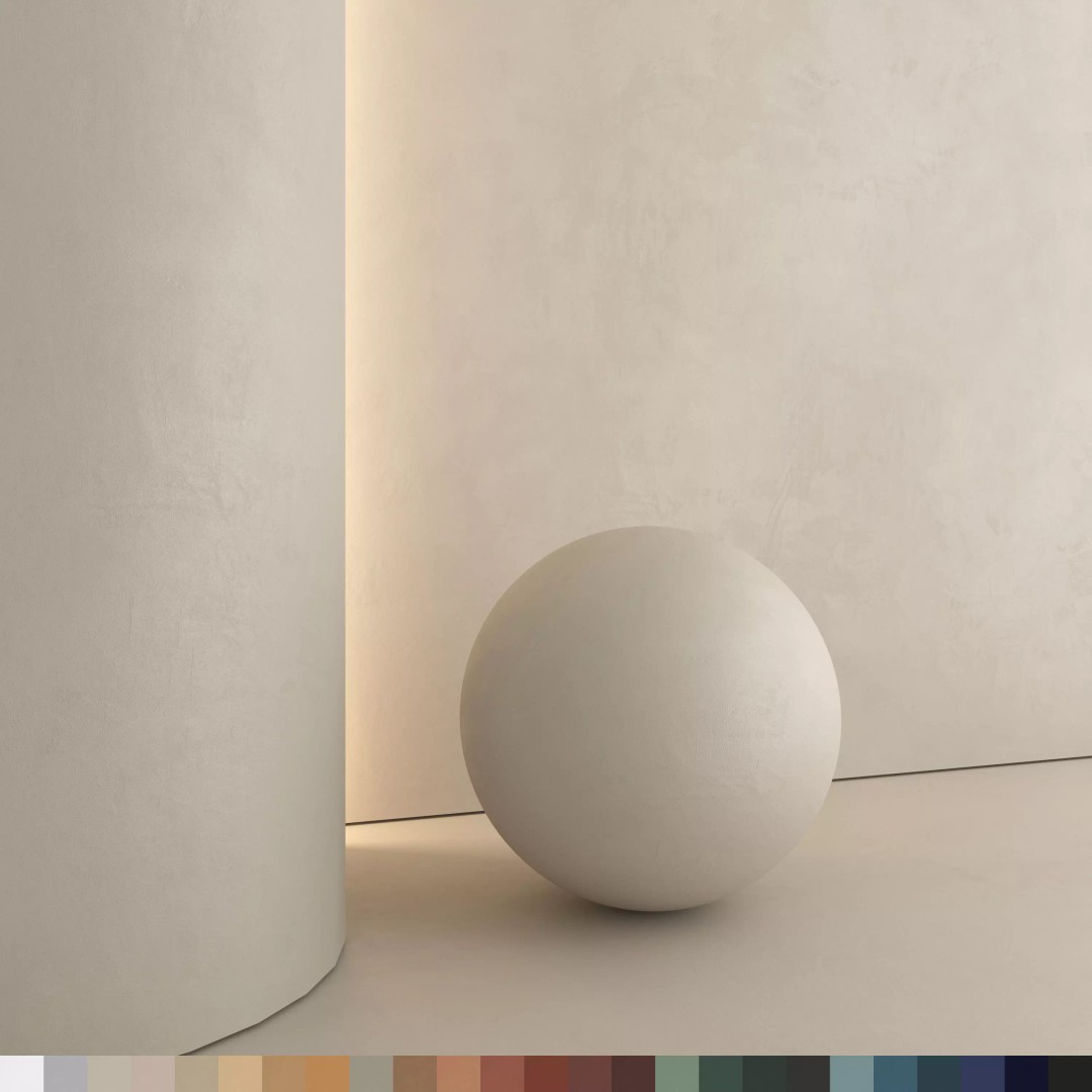 Decorative Plaster 3D Model – Trendy Colors for Interiors, FBX, PBR - View 2