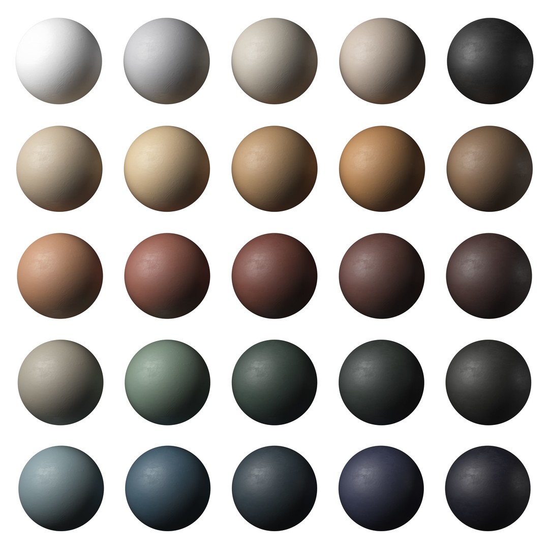 Decorative Plaster 3D Model – Trendy Colors for Interiors, FBX, PBR - View 3