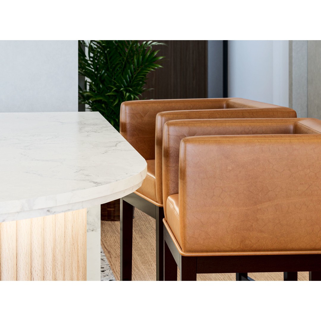 Beech Wood Barstool 3D Model – Mid Century Modern Design, PBR Textures
