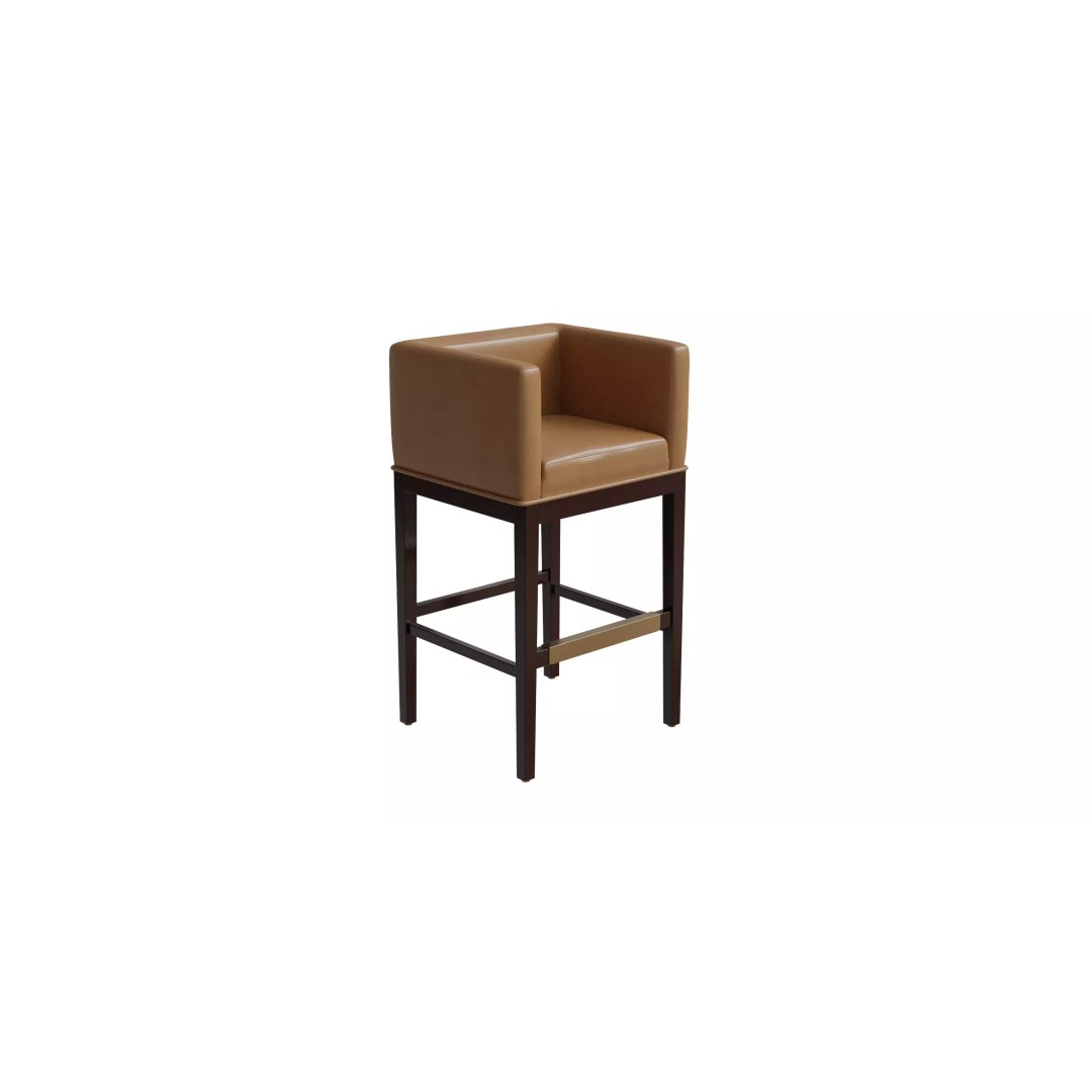 Beech Wood Barstool 3D Model – Mid Century Modern Design, PBR Textures - View 2
