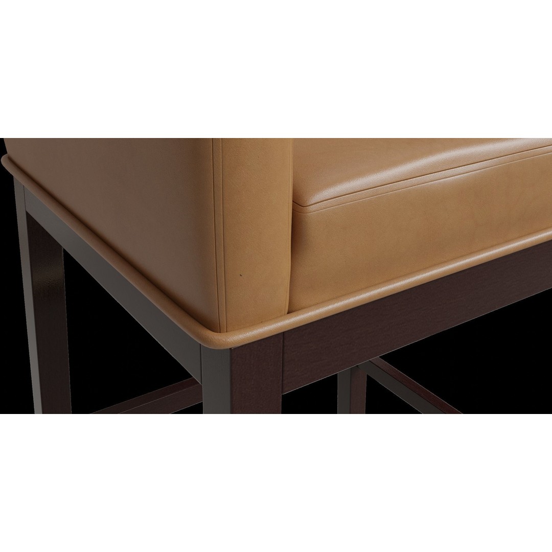 Beech Wood Barstool 3D Model – Mid Century Modern Design, PBR Textures - View 7