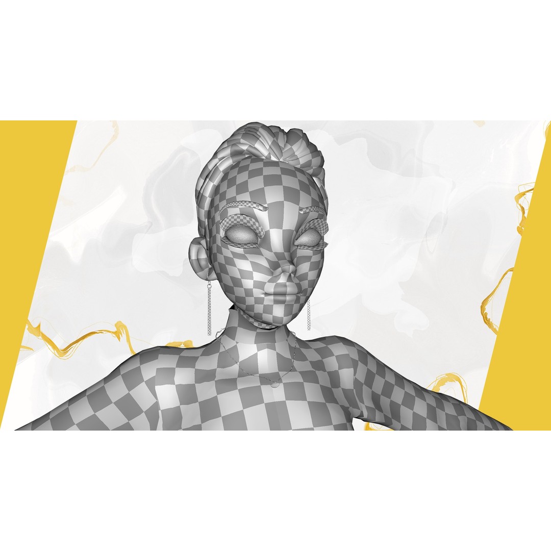 Cartoon Woman 3D Model – Stylized Low-Poly Rigged Character for Animation