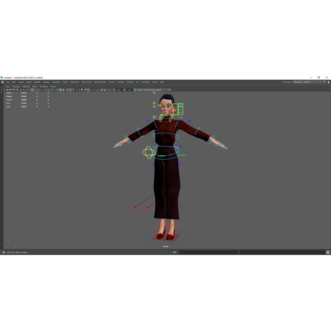 Cartoon Woman 3D Model – Stylized Low-Poly Rigged Character for Animation - View 23