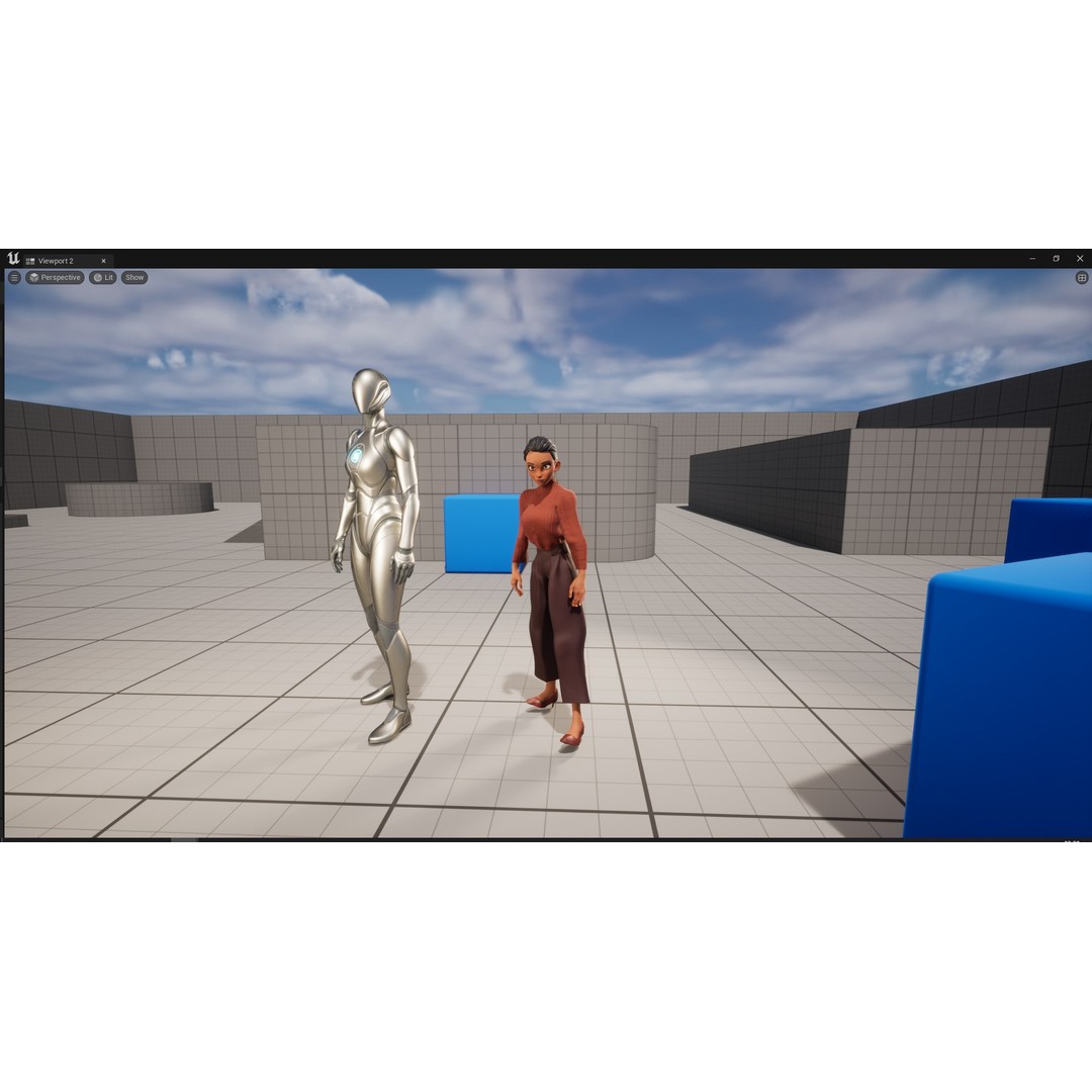 Cartoon Woman 3D Model – Stylized Low-Poly Rigged Character for Animation - View 27