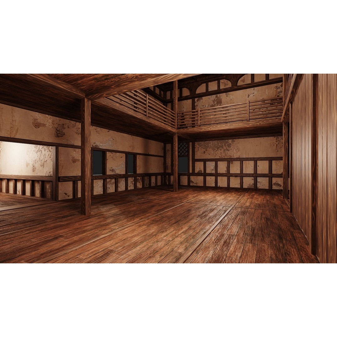 Old Medieval Building 3D Model – Low Poly Game Ready Asset, FBX - View 7