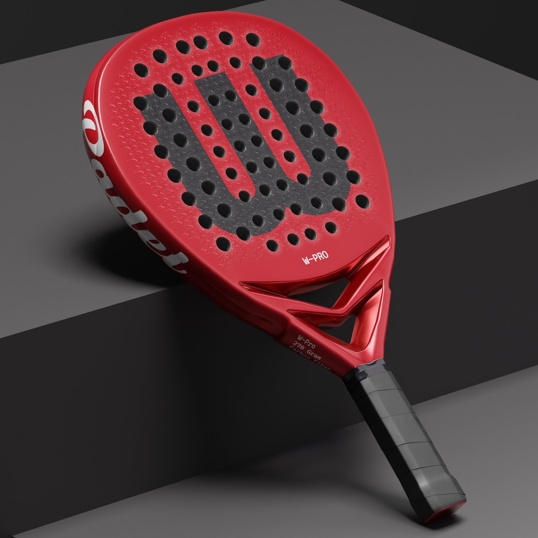 Padel Racket 3D Model – Realistic Game Asset with PBR Textures - View 3
