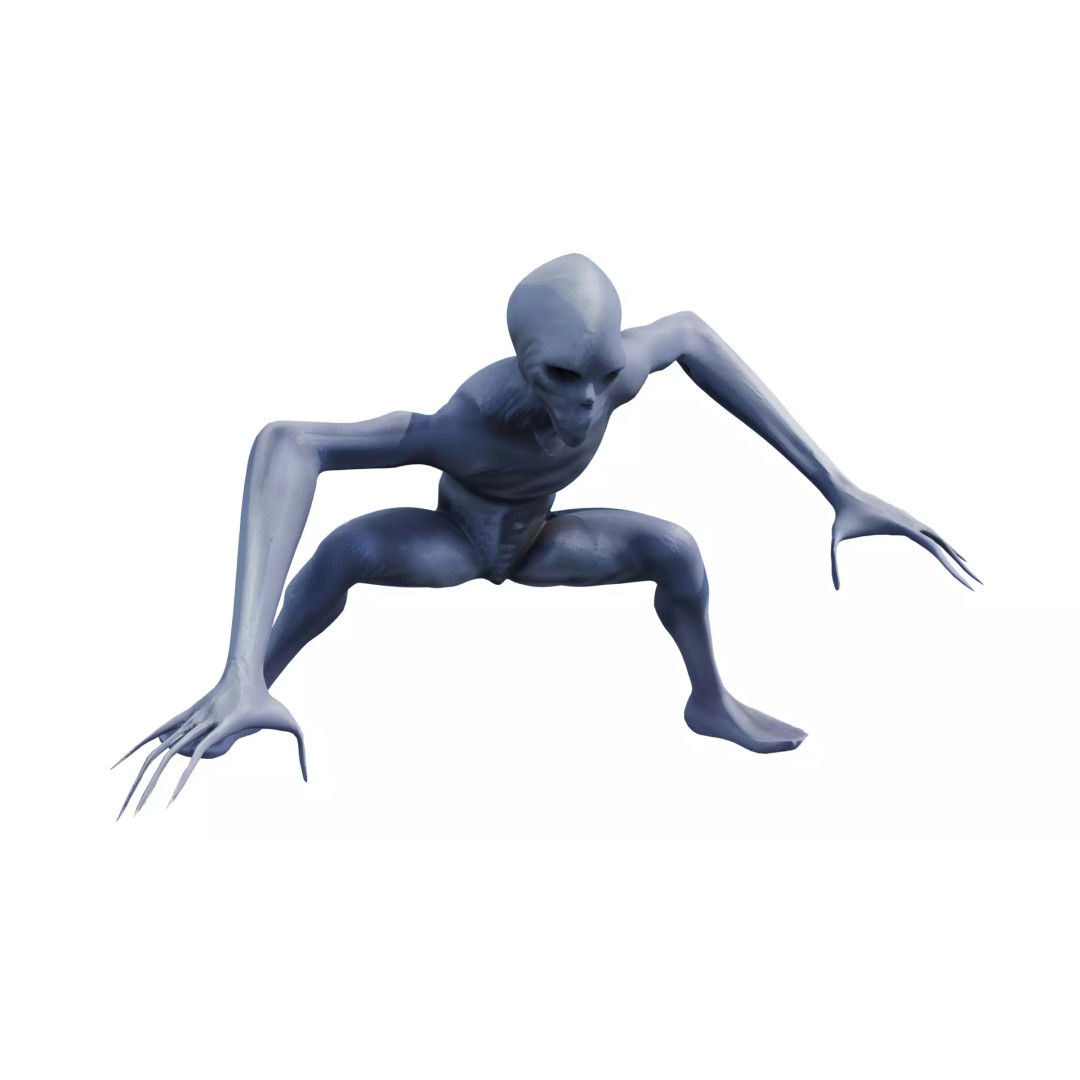 Voidspawn Krel Alien 3D Model – Low Poly Game Ready Creature, FBX - View 10
