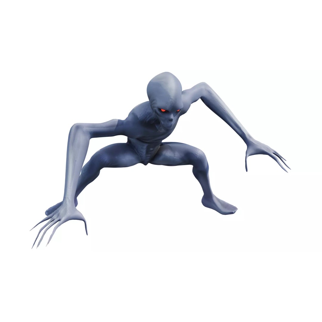 Voidspawn Krel Alien 3D Model – Low Poly Game Ready Creature, FBX - View 11