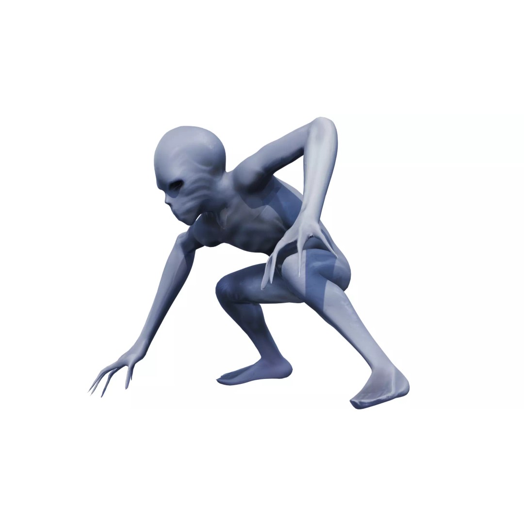 Voidspawn Krel Alien 3D Model – Low Poly Game Ready Creature, FBX - View 3