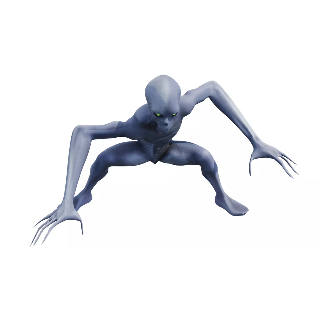 Voidspawn Krel Alien 3D Model – Low Poly Game Ready Creature, FBX - View 6