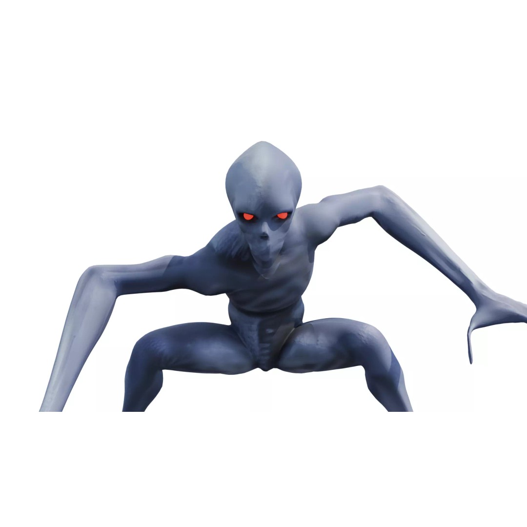 Voidspawn Krel Alien 3D Model – Low Poly Game Ready Creature, FBX - View 7