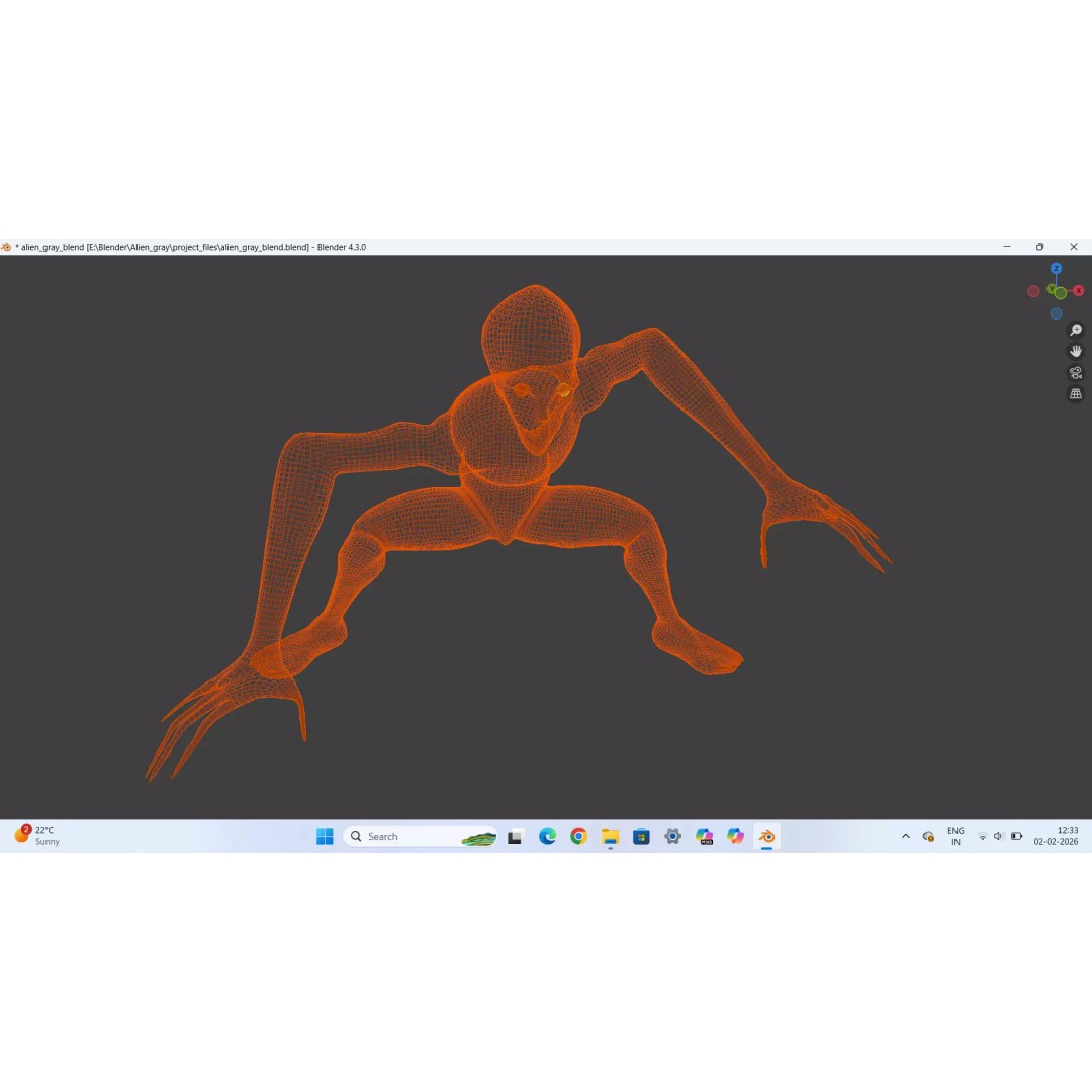 Voidspawn Krel Alien 3D Model – Low Poly Game Ready Creature, FBX - View 9