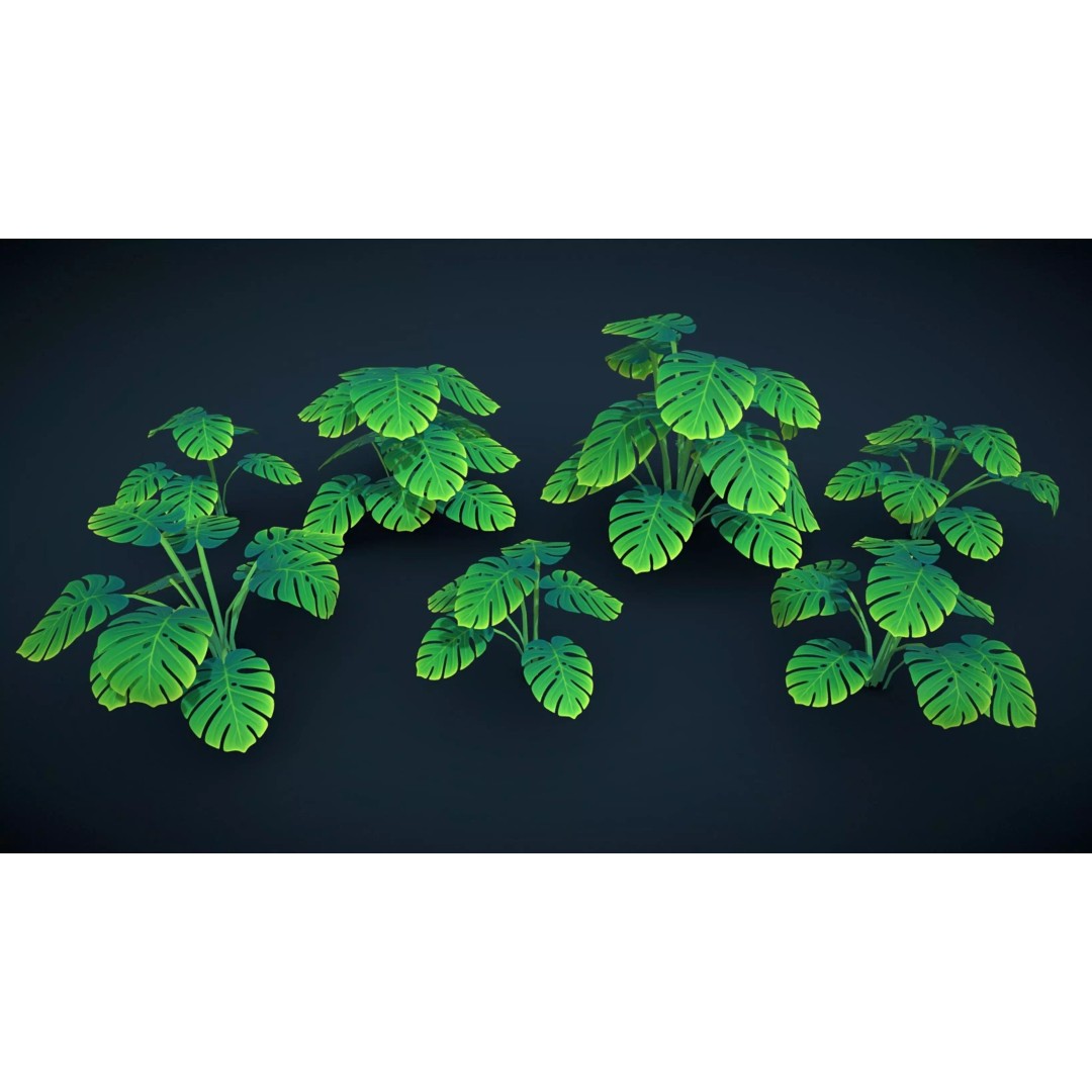 Sylora Bloomscape 3D Model – Stylized Foliage, Low-Poly Game Asset, FBX - View 3