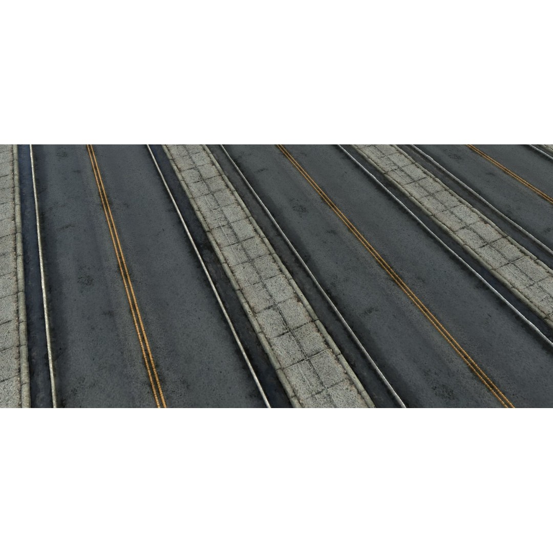 Road Materials 3D Model – High-Quality Textures Pack, PBR - View 13