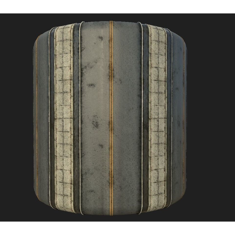 Road Materials 3D Model – High-Quality Textures Pack, PBR - View 14