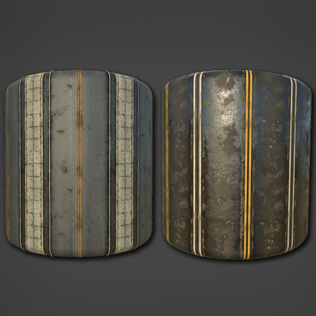 Road Materials 3D Model – High-Quality Textures Pack, PBR - View 29