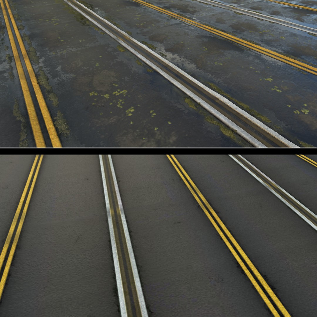 Road Materials 3D Model – High-Quality Textures Pack, PBR - View 3