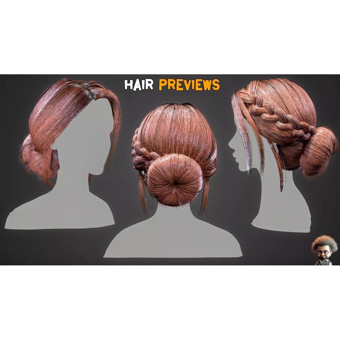 Real Hair 3D Model – Ultra-Realistic Low-Poly Game Asset, FBX, OBJ